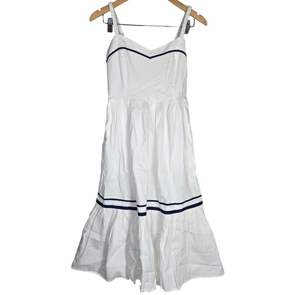 J. Crew Factory Petite Corset midi dress contrast trim CK719 P4 NWT Sundress
